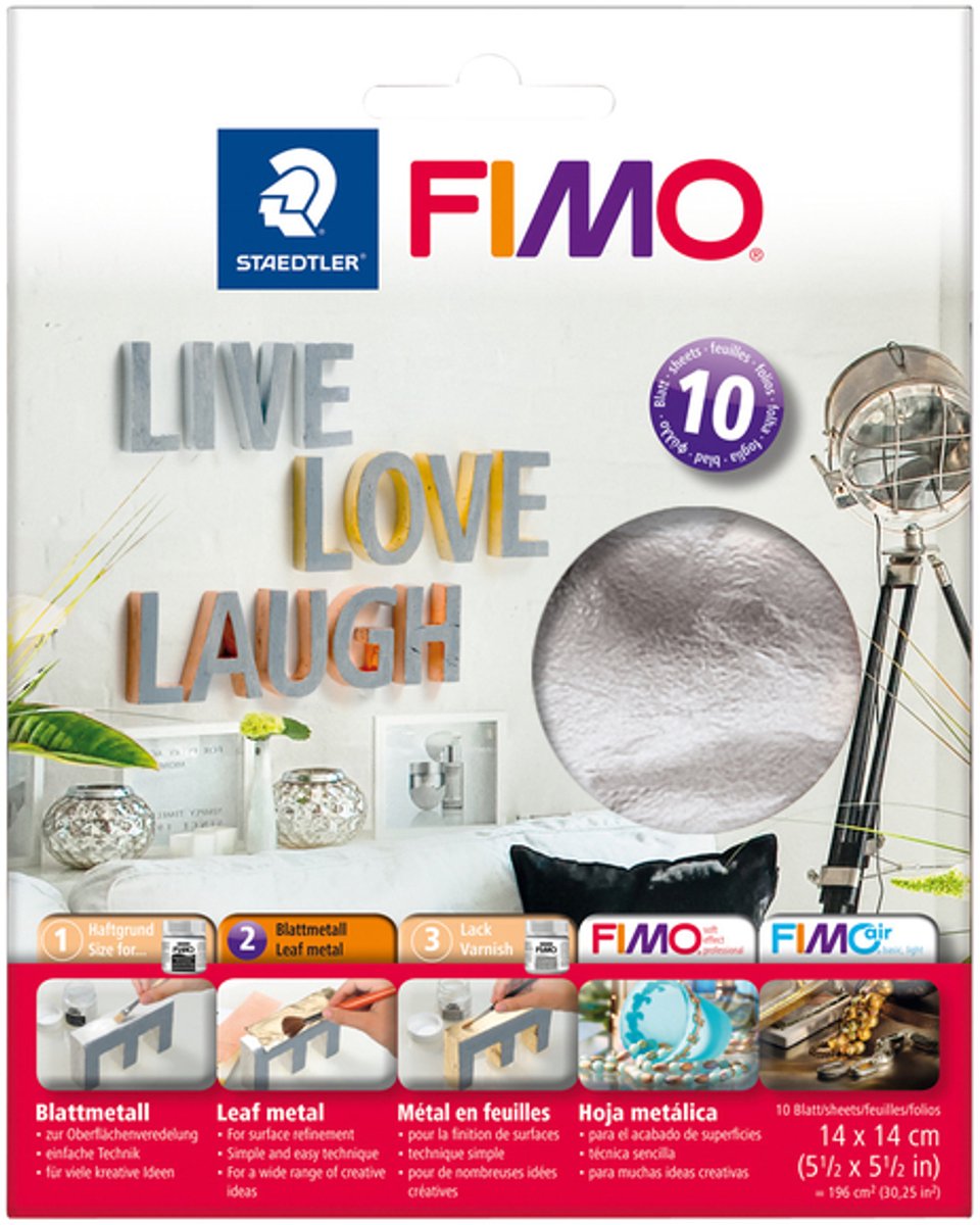 Bladmetaal fimo staedtler zilver 10 vel | 5 stuks